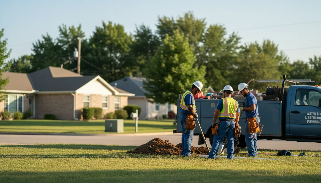 Residential water line and bathroom plumbing service in Osawatomie, KS